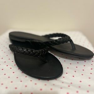 Black flip flops